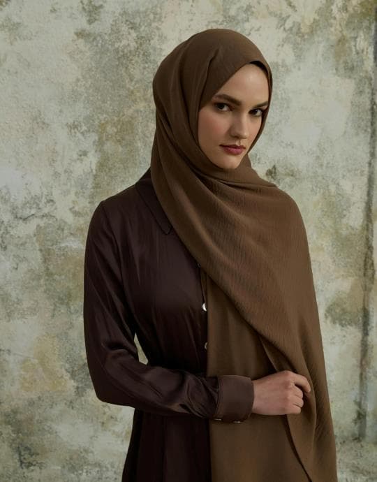 Bayan Sütlü Kahve SarScarfs Cazz Şal