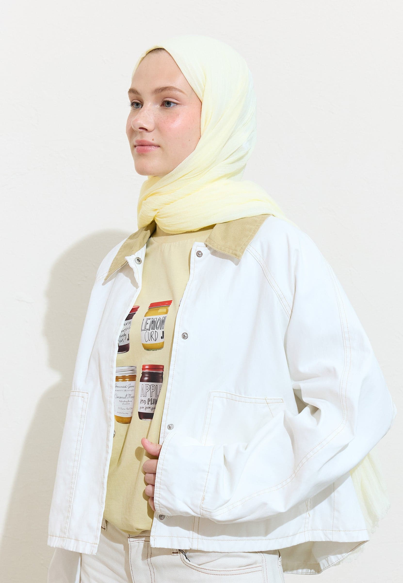 Pamuklu Keten Şal Coconut Mılk