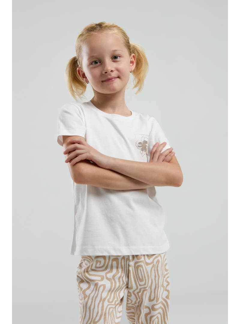 Kız Çocuk Pijama Takımı Bej