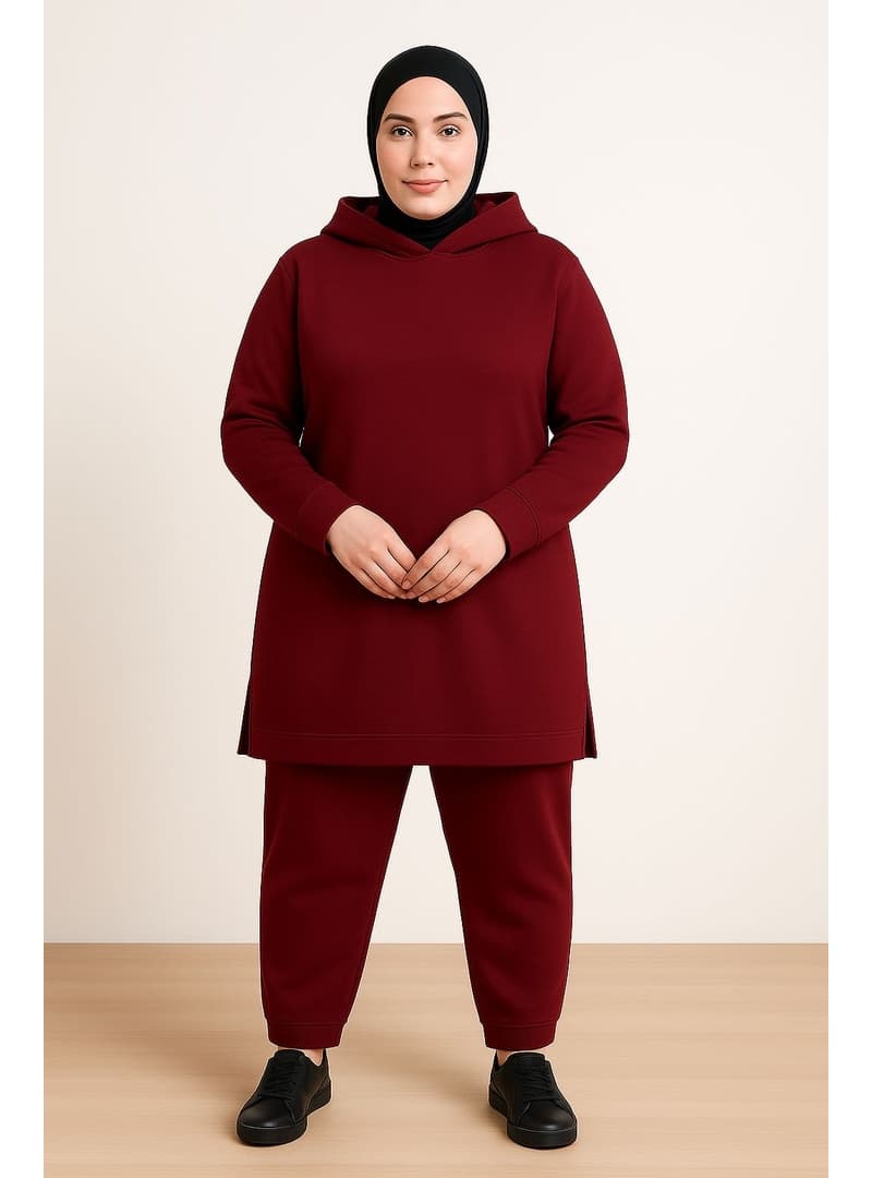 Büyük Beden Eşofman Takımı Bordo