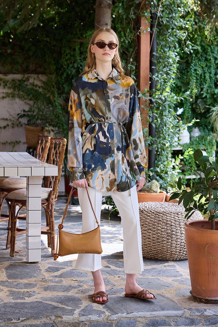 PASTEL TABLO DESENLİ VINTAGE GÖMLEK