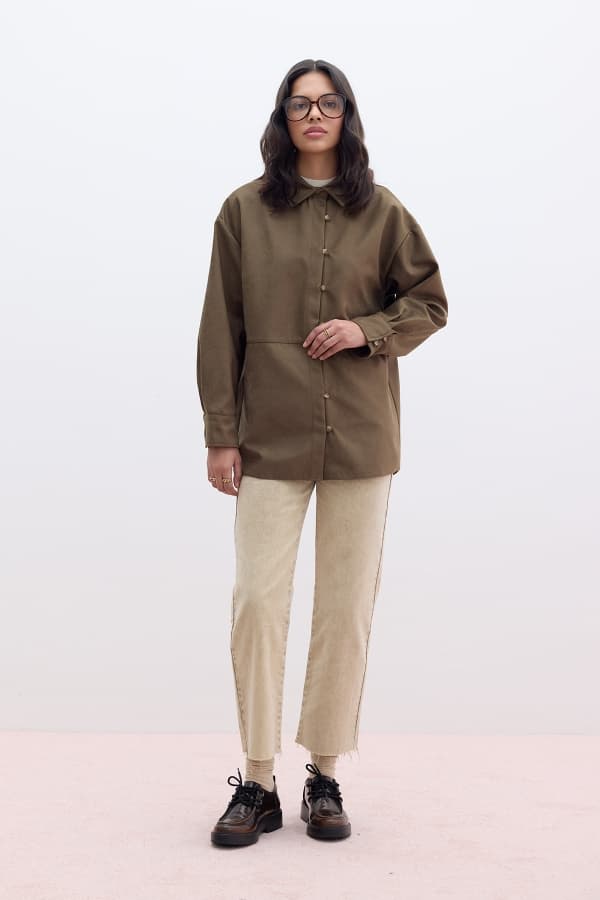STRAIGHT YÜKSEK BEL DENİM PANTOLON CAMEL