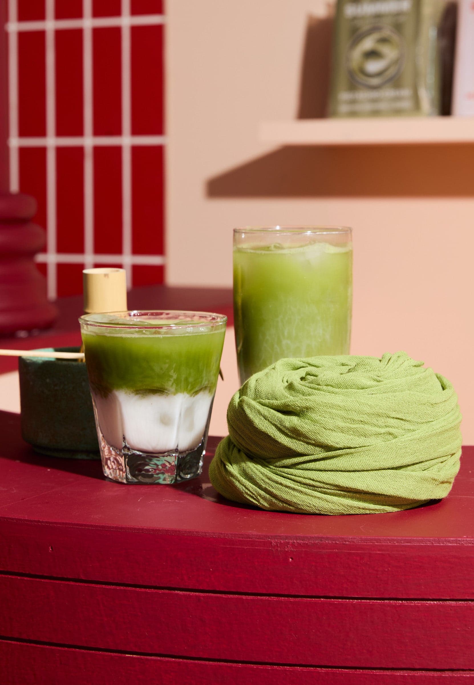 Pamuklu Keten Şal Matcha Latte