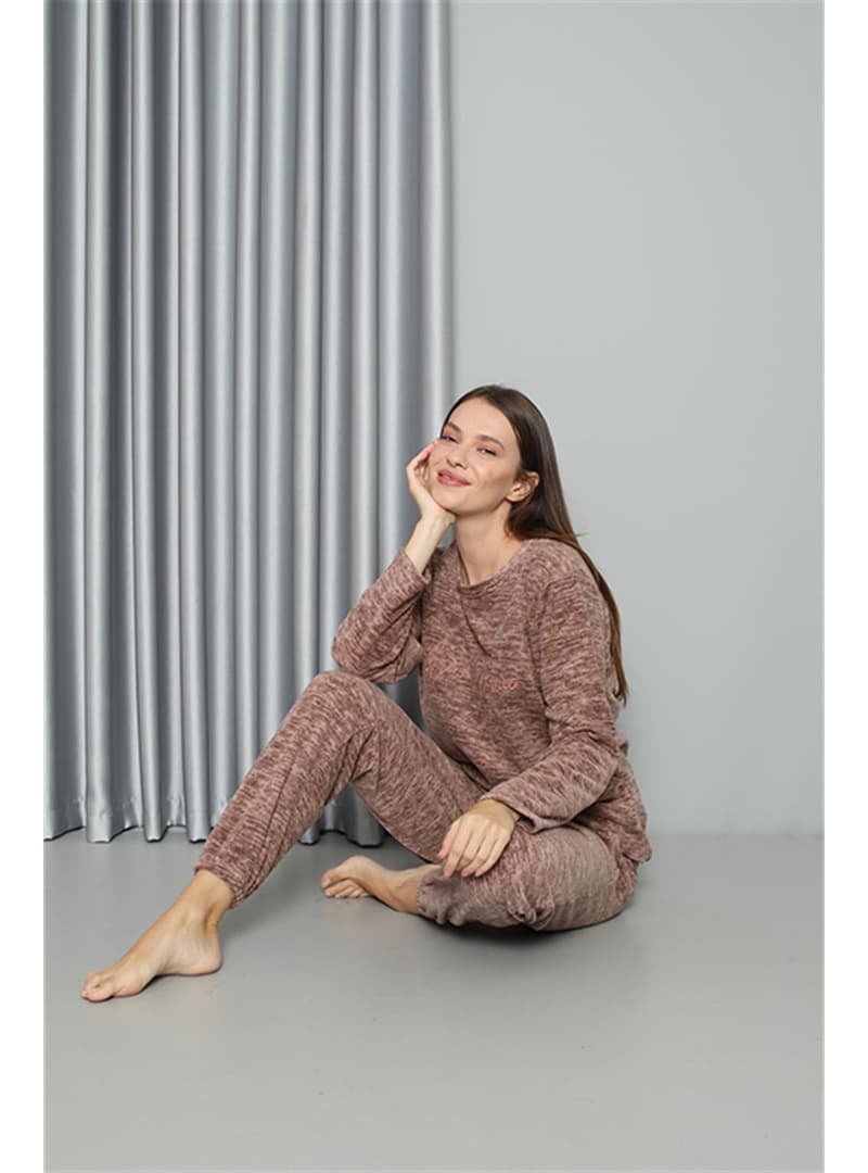 Welsoft Polar Pijama Takımı Sütlü Kahve