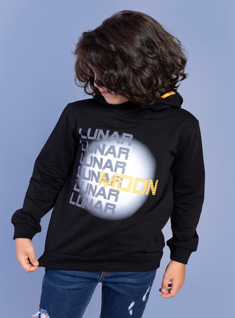 Erkek Çocuk Kapüşonlu Sweatshirt Siyah