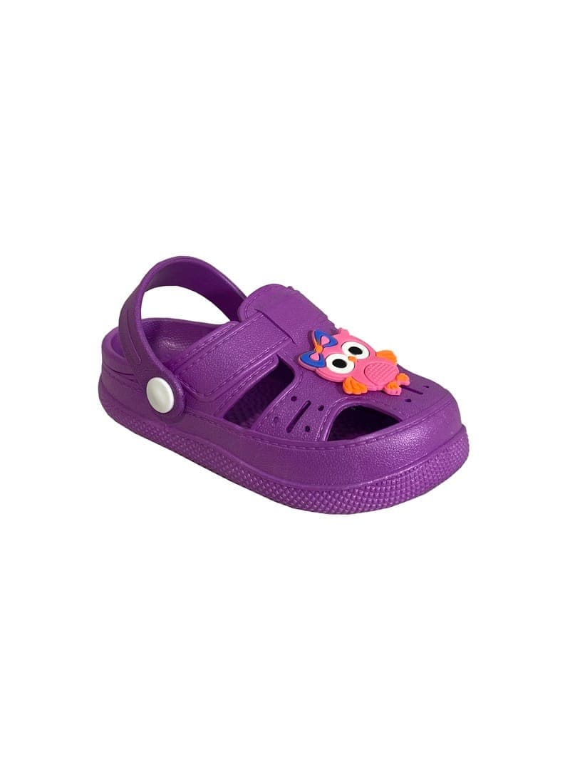 Çocuk Baykuş Sandalet Terlik Lila
