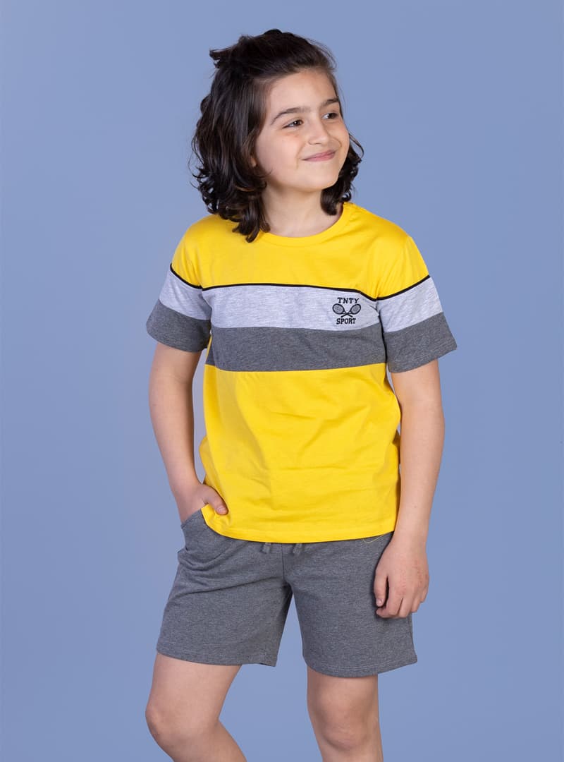 Erkek Çocuk Yazlık Takım Sarı