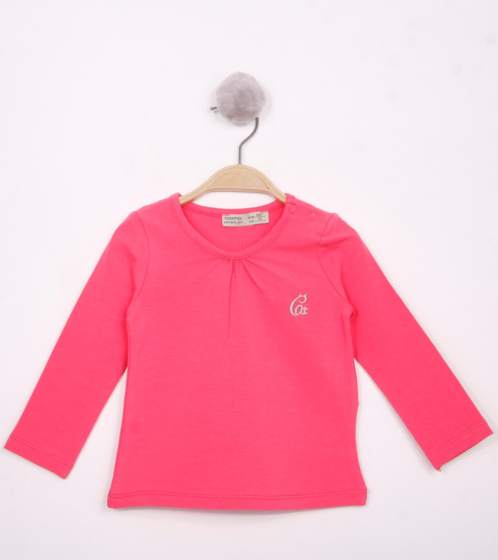 Bebek Nakışlı T-Shirt - Fuşya