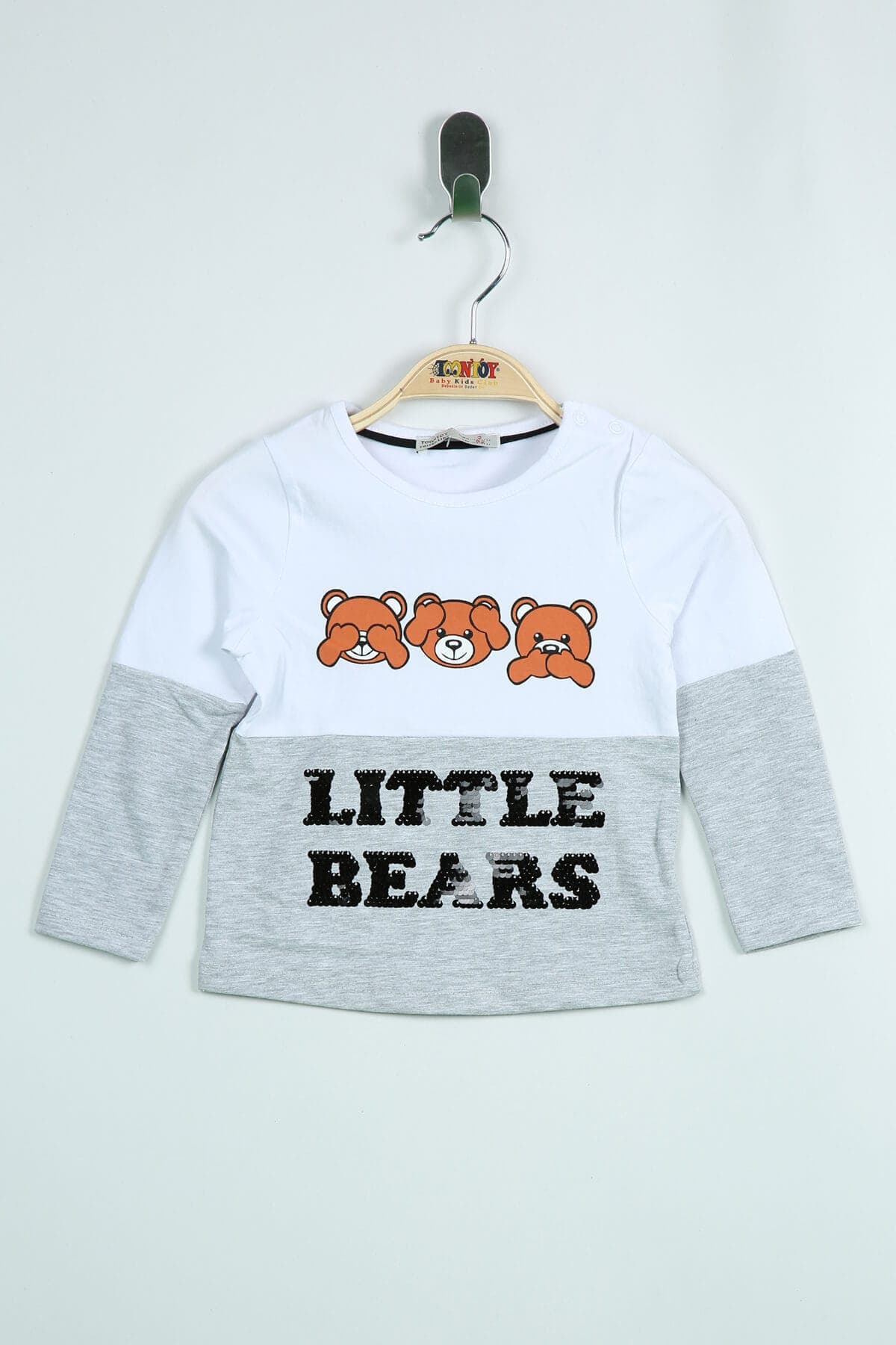 Bebek Tişört Little Bears Baskılı Beyaz