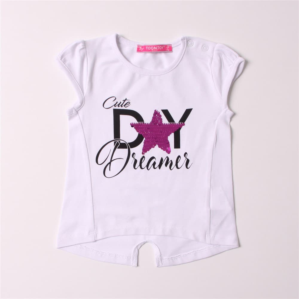 Bebek Tişörtü Cute Day Baskılı Beyaz