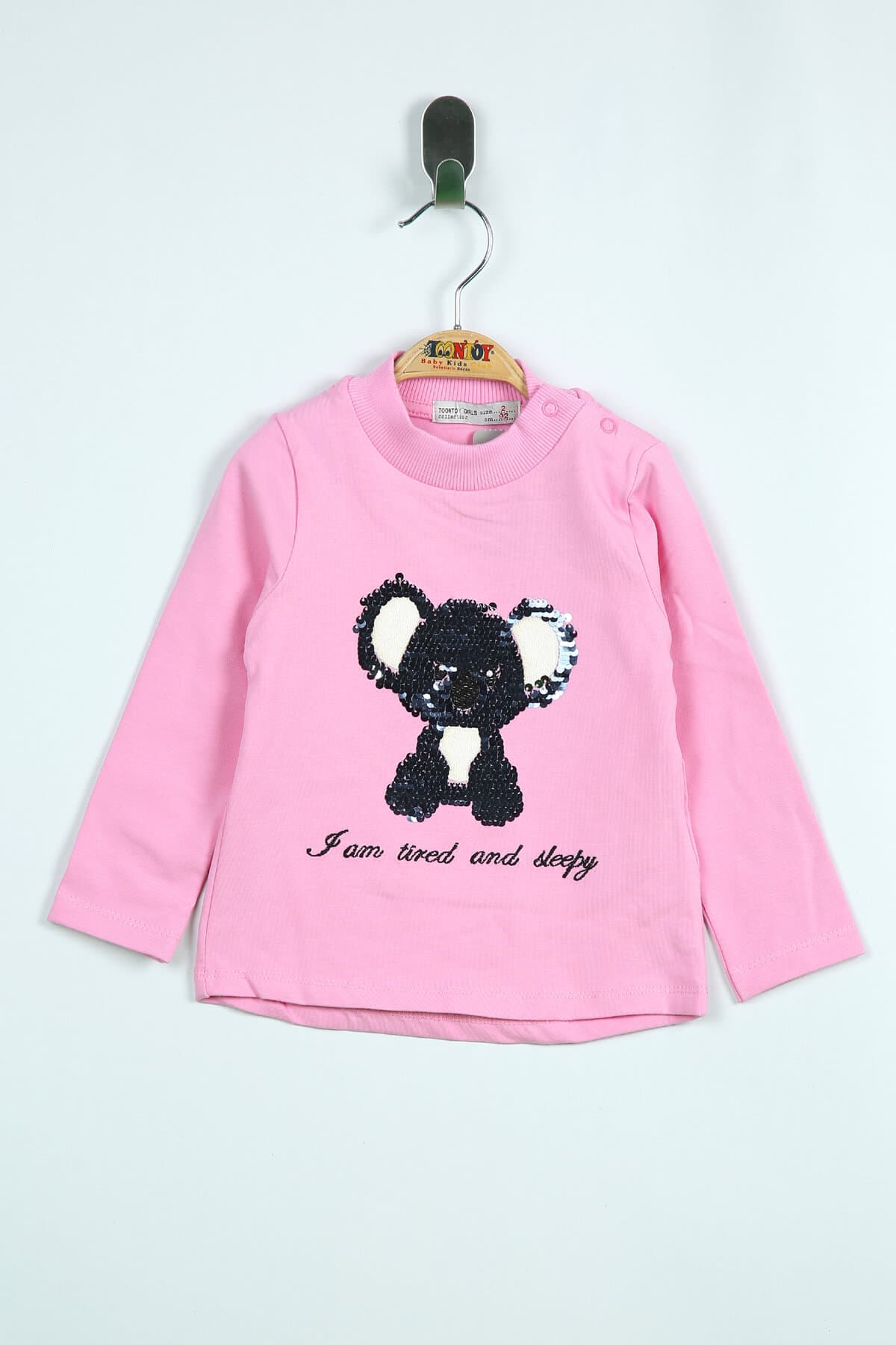 Bebek Panda Nakışlı T-Shirt Pembe