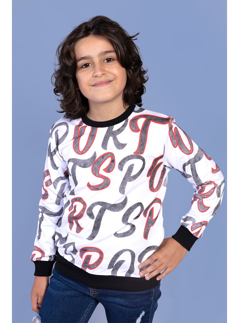 Erkek Çocuk Komple Baskılı Sweatshirt