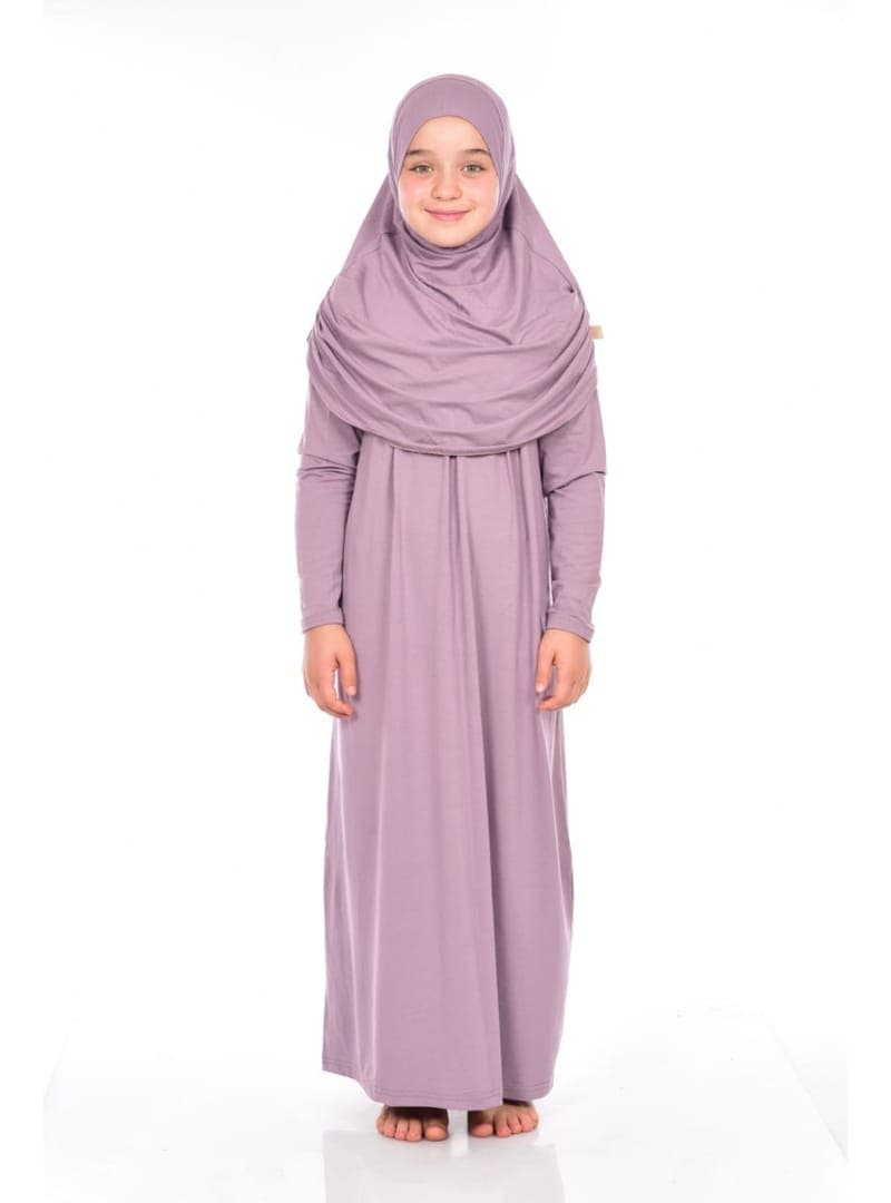 Çocuk Namaz Elbisesi 8-12 Yaş Gül Kurusu
