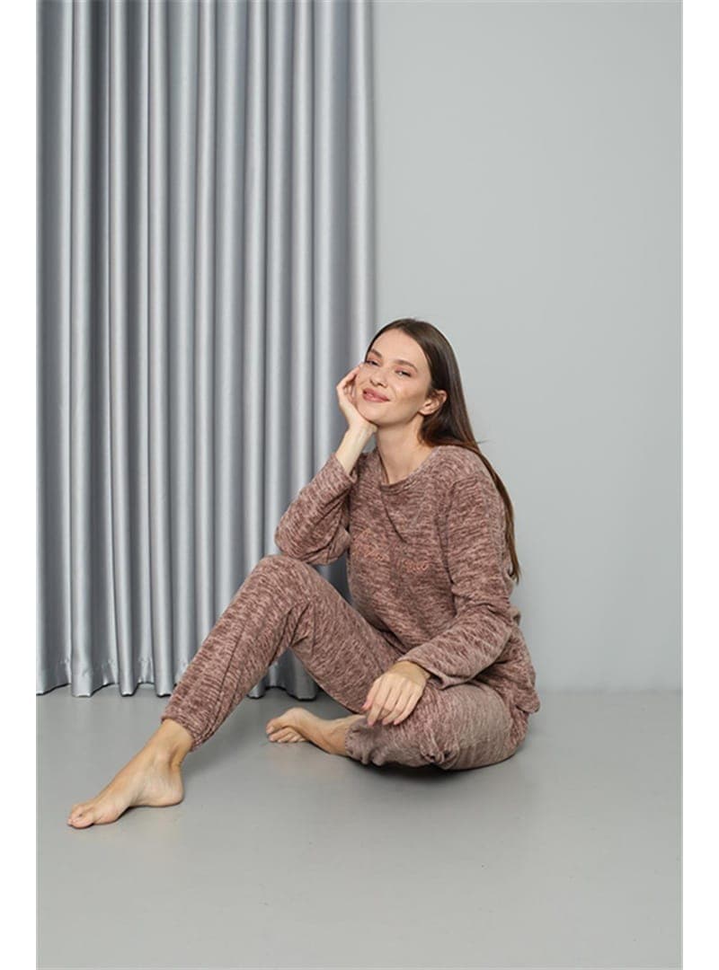 Welsoft Polar Pijama Takımı Sütlü Kahve
