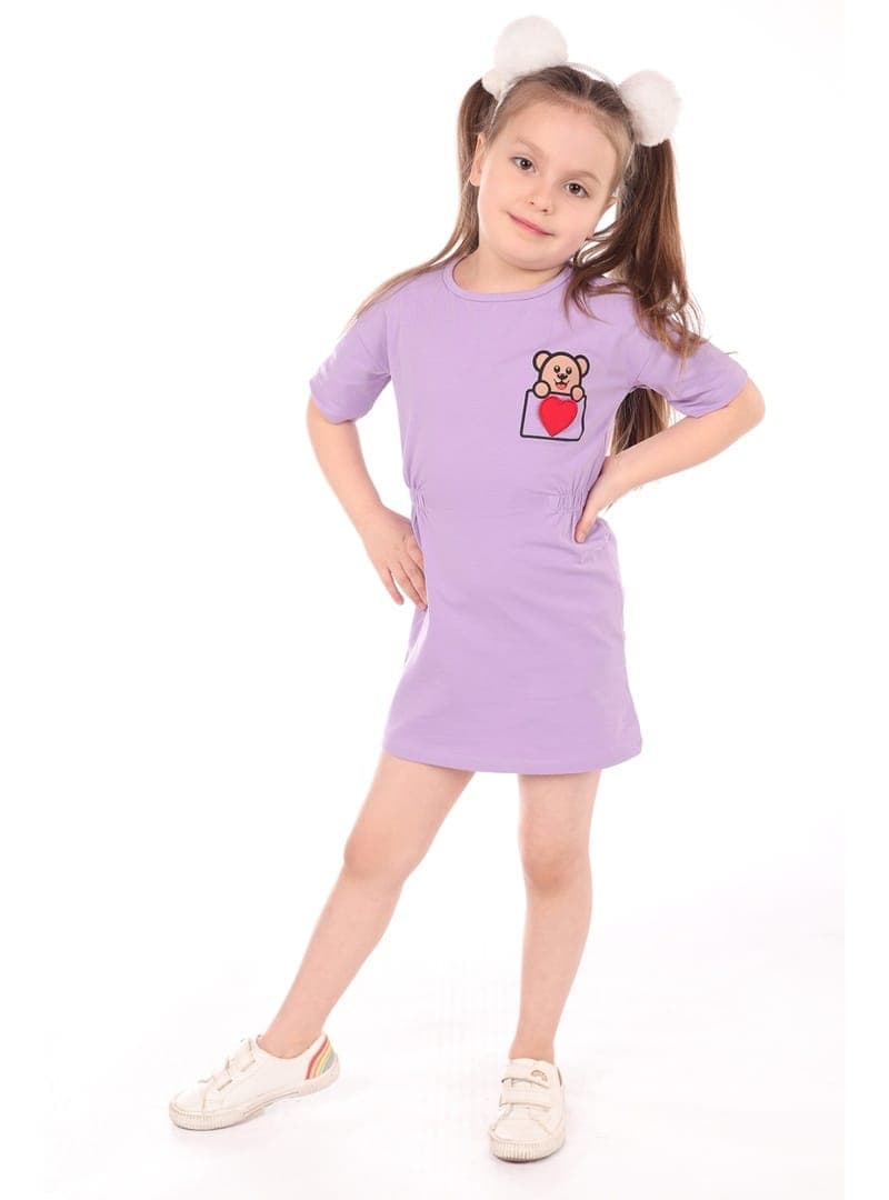Nakışlı Bebek Elbisesi Lila