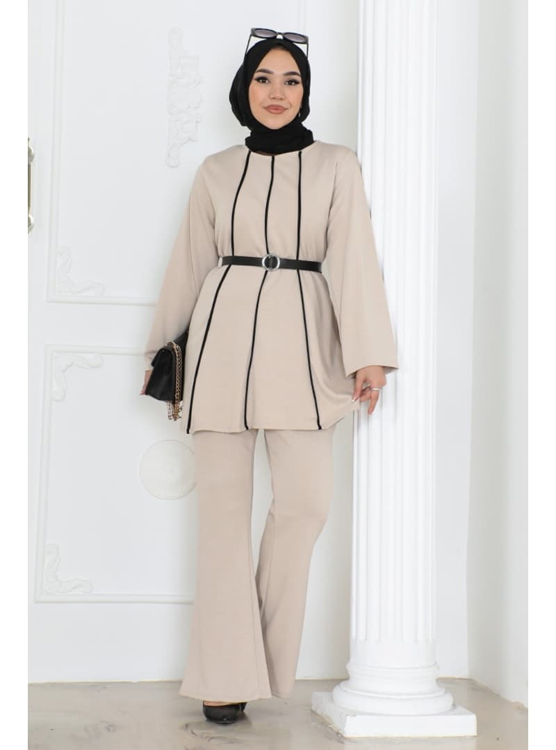 Tunik Pantolon Takım Taş Rengi