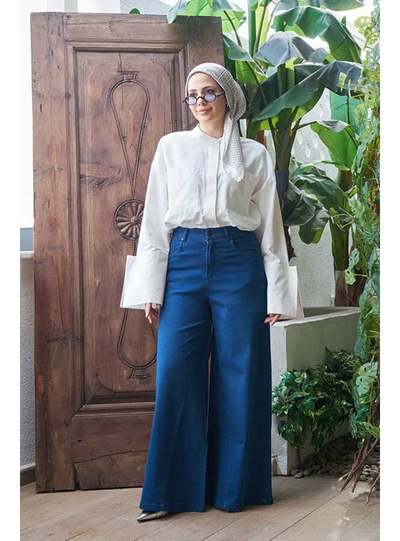 Denim Pantolon Etek Lacivert