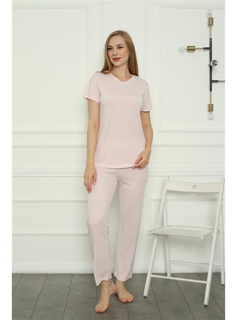 Akbeniz Kadın Pamuk Pijama Takımı Pembe