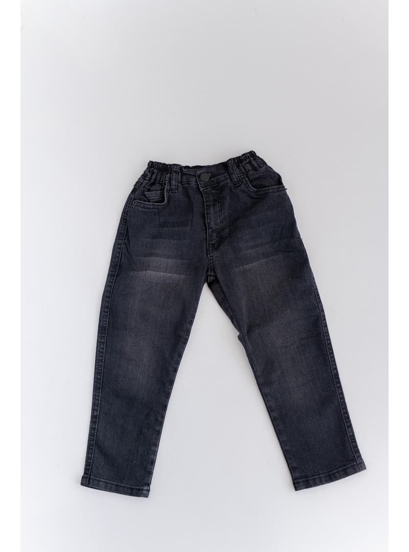 Erkek Çocuk Pamuklu Jean Pantolon Gri