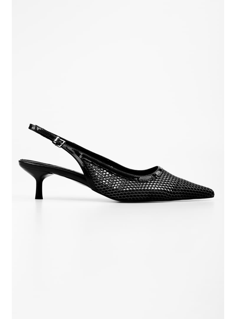 Kadın Crush File Detaylı Siyah Stiletto
