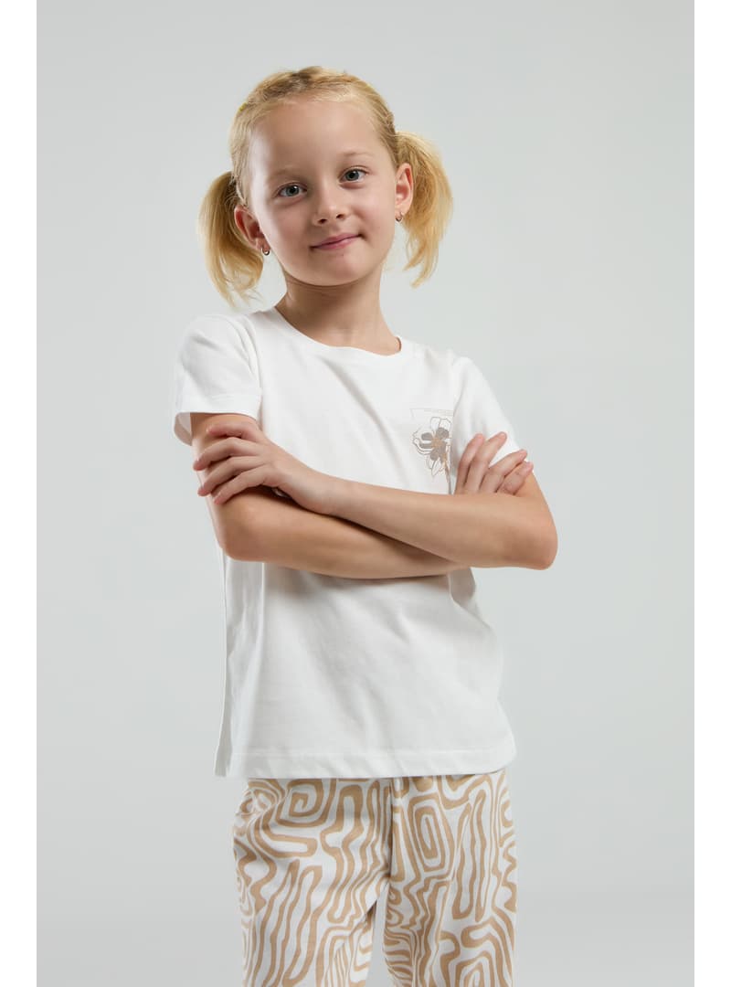 Kız Çocuk Pijama Takımı Bej