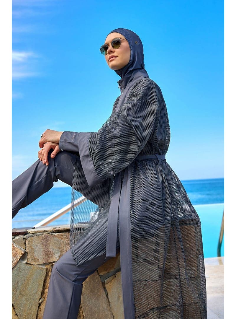 Füme Tül Kimono - P2501-5