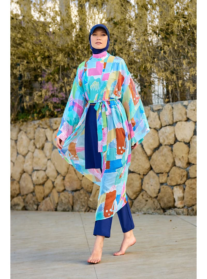 Çok Renkli Pareo Kimono P2506