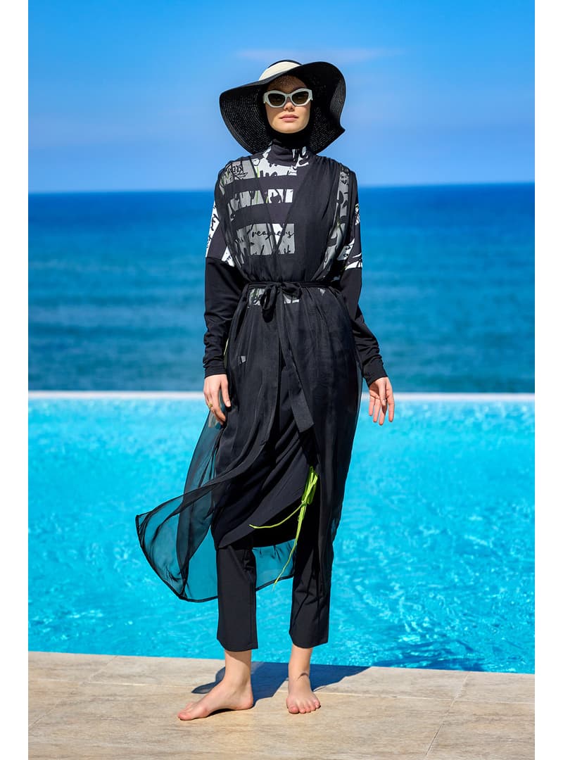 Siyah Pareo Kimono P2502