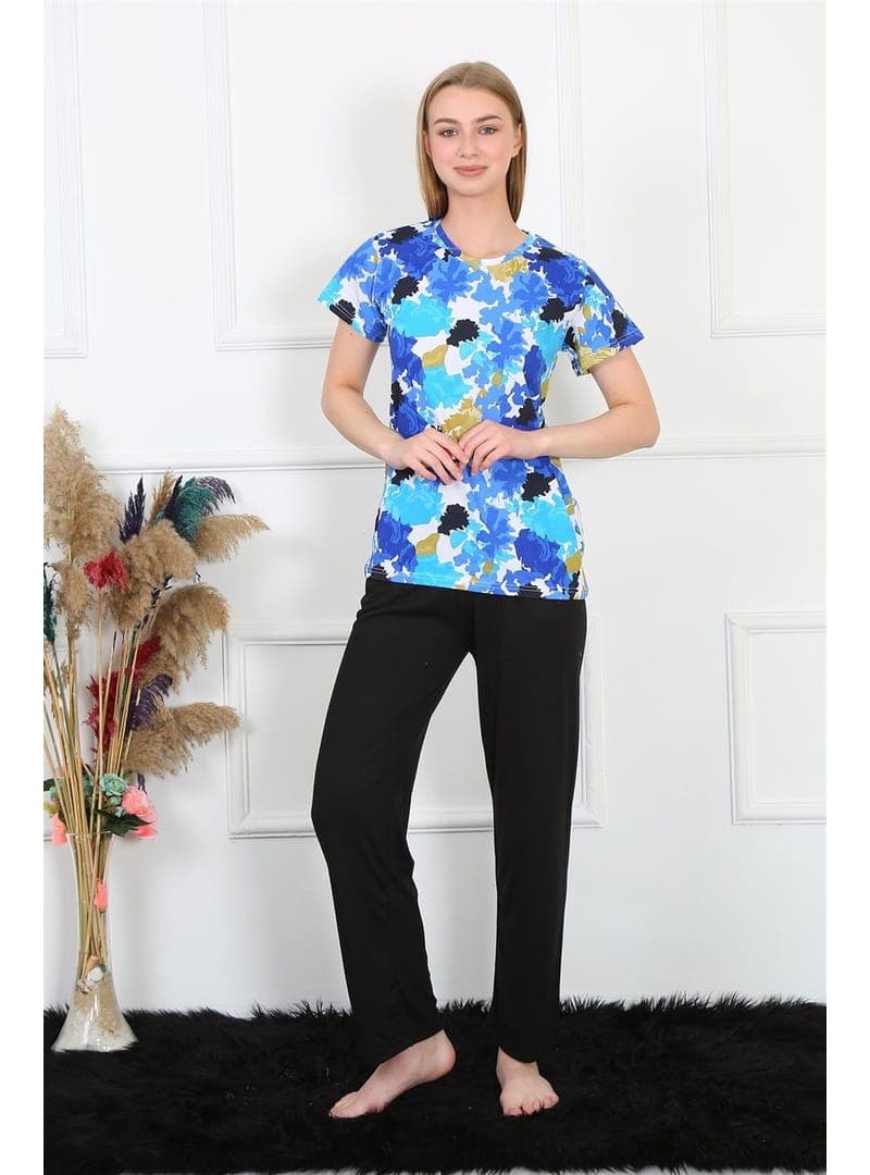 Kadın Penye Pijama Takımı Saks Mavi