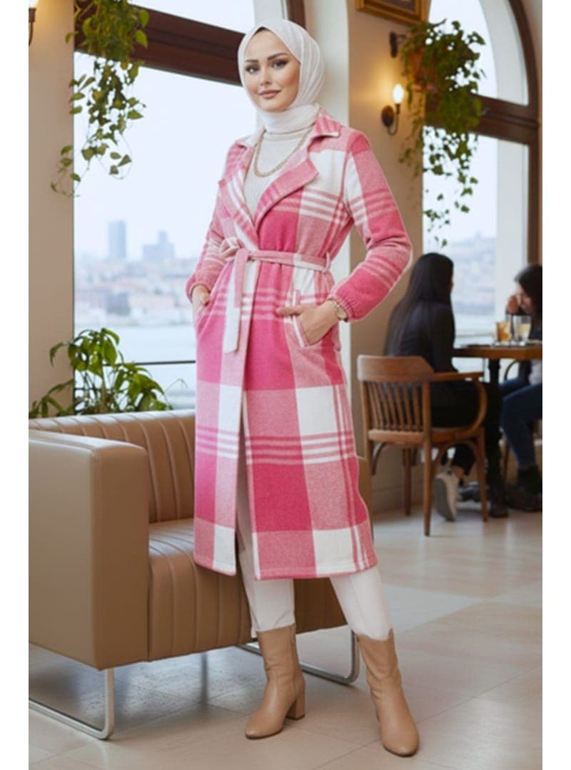 Çift Cepli Kruvaze Hırka Pembe