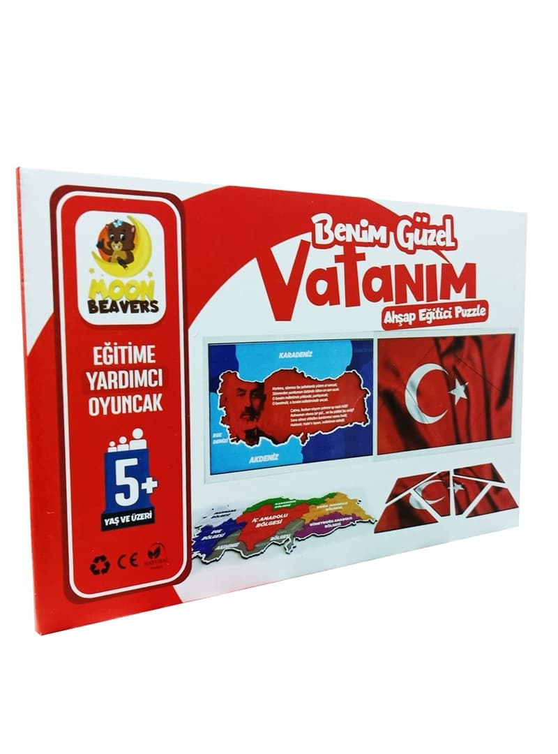 Türkiye Haritası Eğitici Ahşap Puzzle Çok Renkli