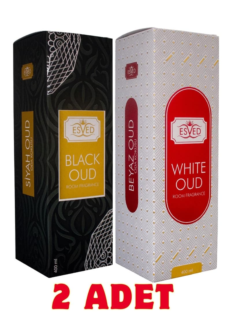 Beyaz Oud ve Siyah Oud Oda ve Kumaş Spreyi Seccade Spreyi Koku 400 Ml