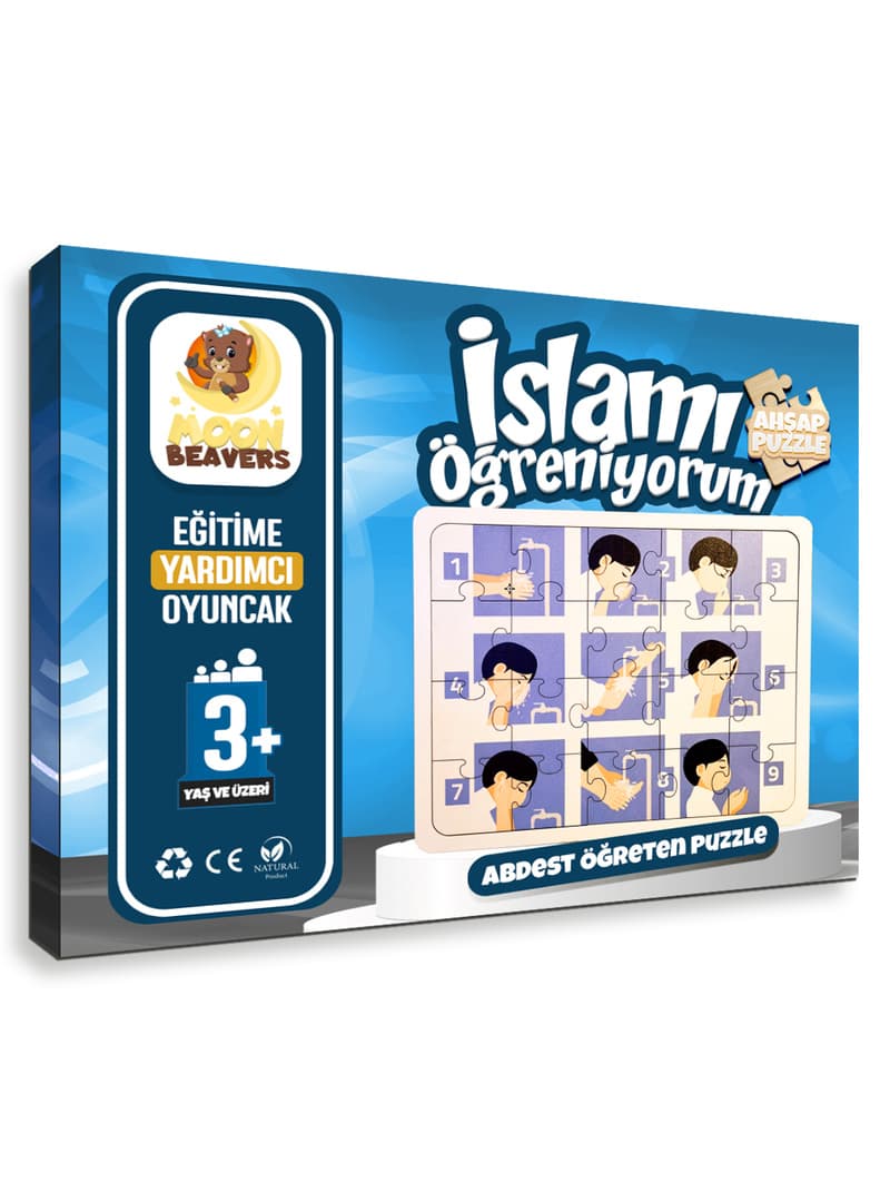 Abdest Öğreten Ahşap Yapboz Eğitim Oyuncak 500gr