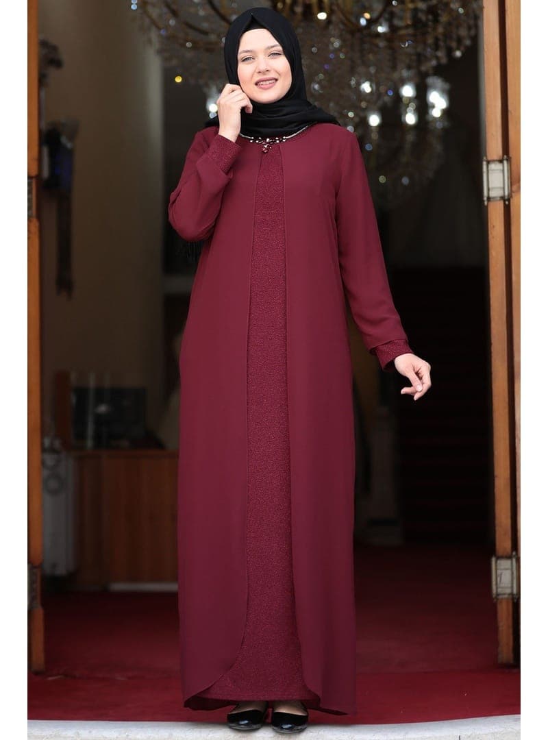 Abiye Elbise 145 cm Bordo