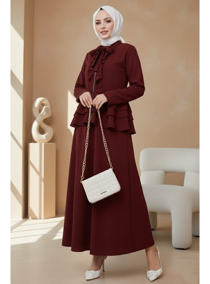 Tunik Etek İkili Takım - Bordo