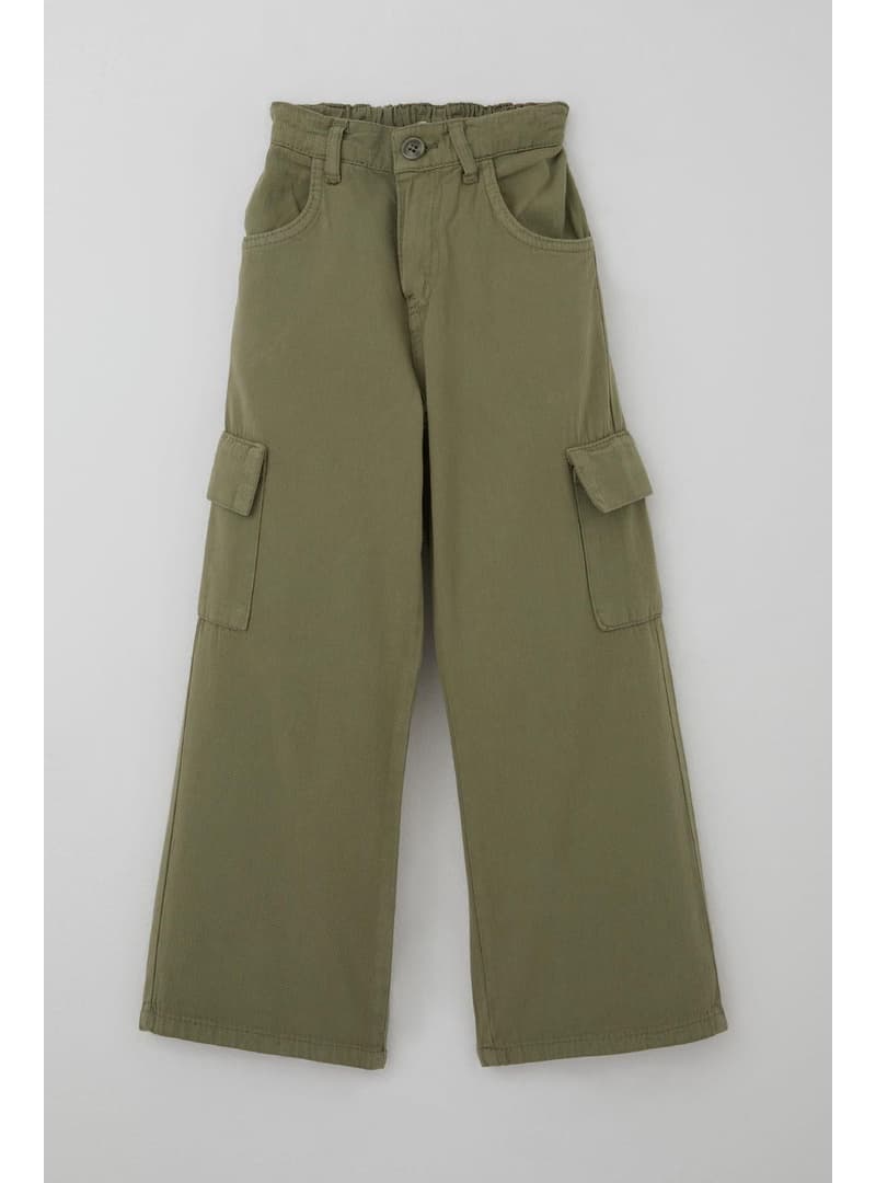 Kız Çocuk Gabardin Kargo Pantolon