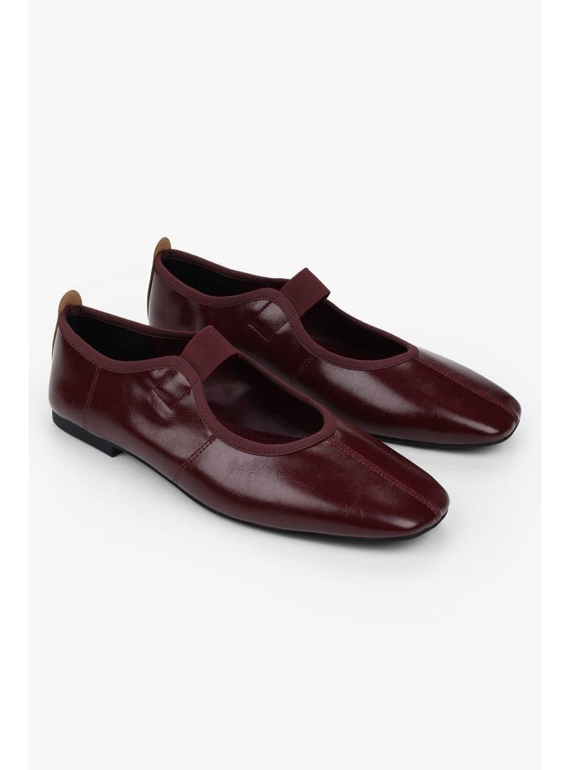 Kadın Bless Bordo Cilt Lastikli Spor Babet Bordo