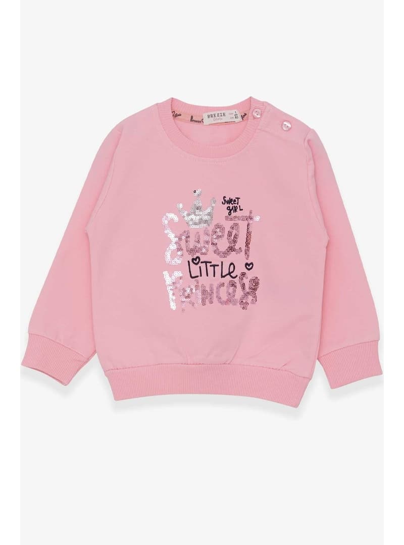 Kız Çocuk Nakışlı Pullu Sweatshirt