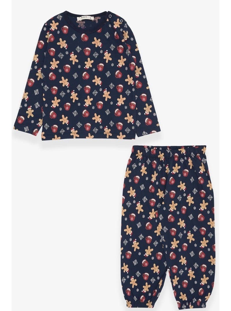 Kurabiye Desenli Erkek Bebek Pijama Takımı