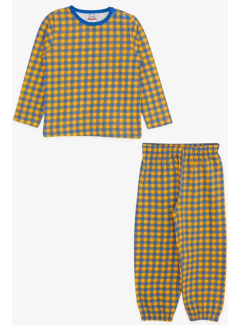 Bebek Pijama Takımı Ekose Desenli Pamuklu