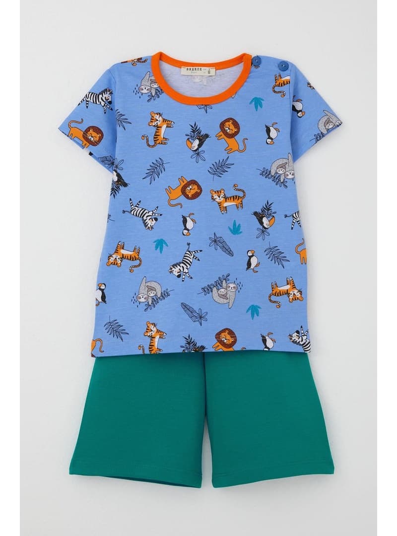 Hayvanlar Alemi Temalı Erkek Bebek Pijama Takımı