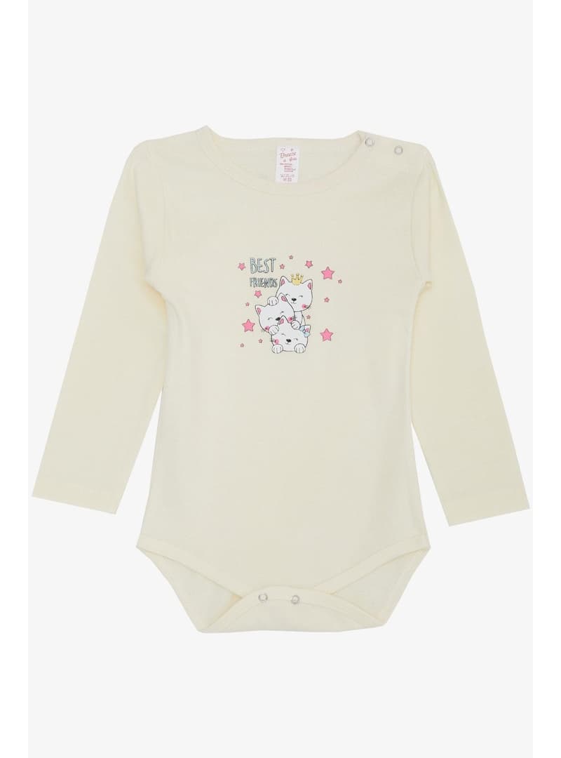 Breeze Kız Bebek Çıtçıtlı Zıbın - Kedicikler Baskılı