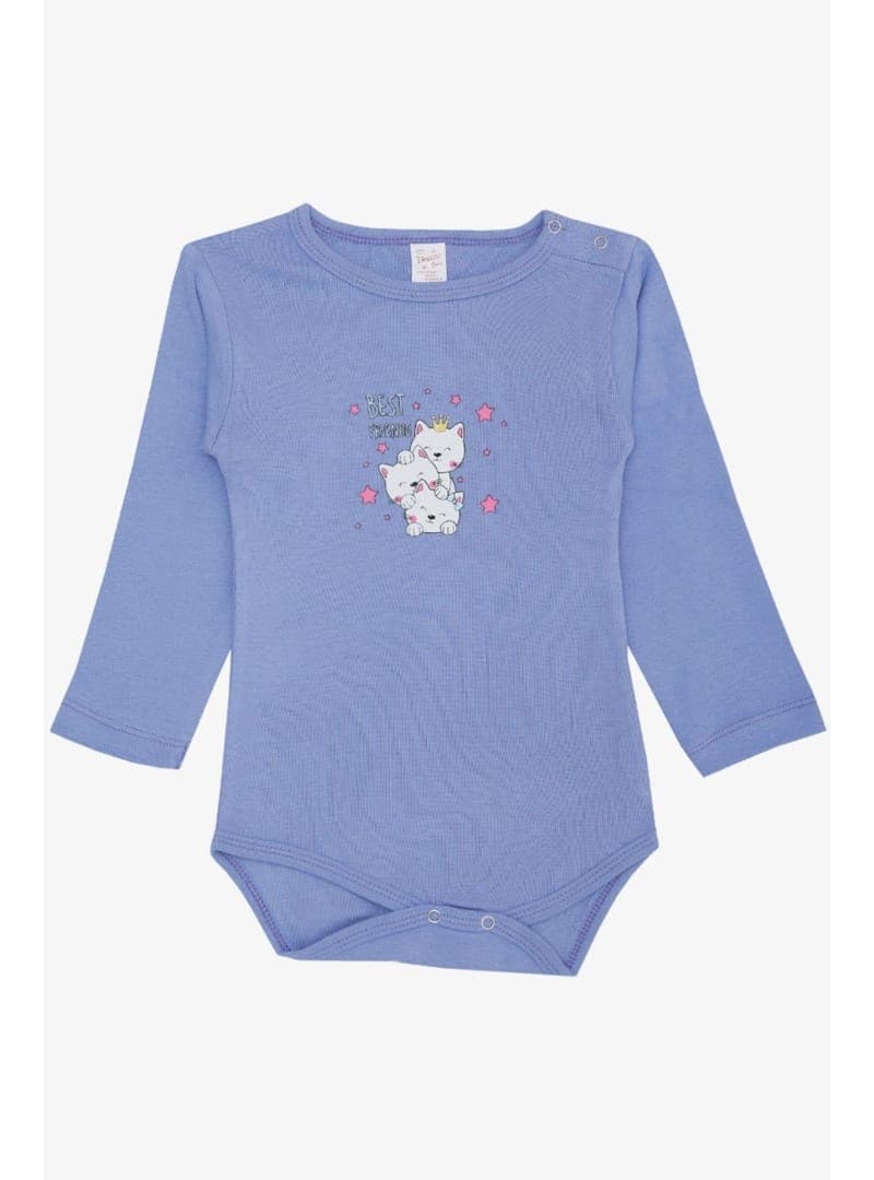 Breeze Kız Bebek Kedi Baskılı Zıbın