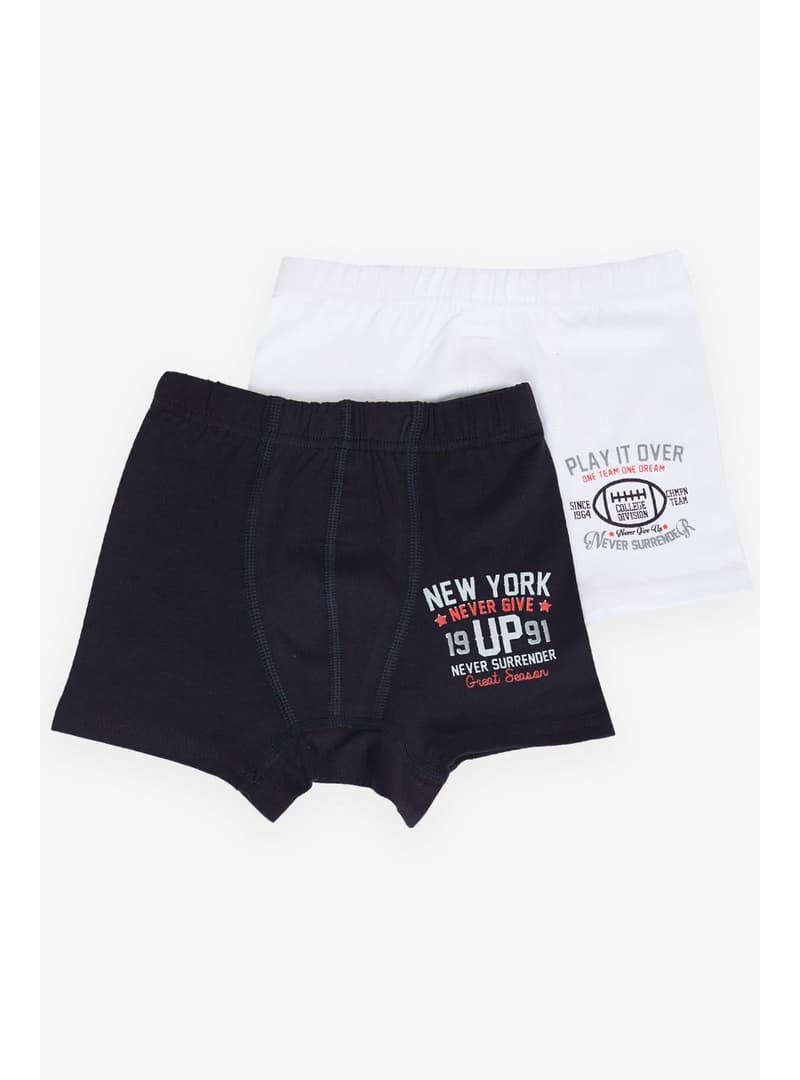 Erkek Çocuk Slogan Baskılı Boxer 2li Paket