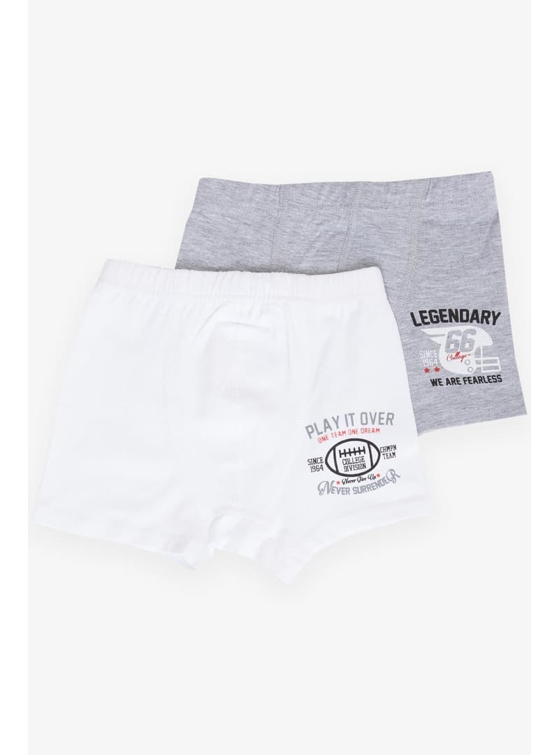 Erkek Çocuk Slogan Baskılı Boxer 2li Paket