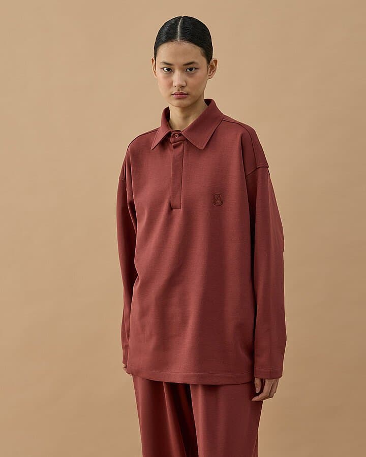 Premium Doubleface Polo Yaka Sweat Terra Cotta