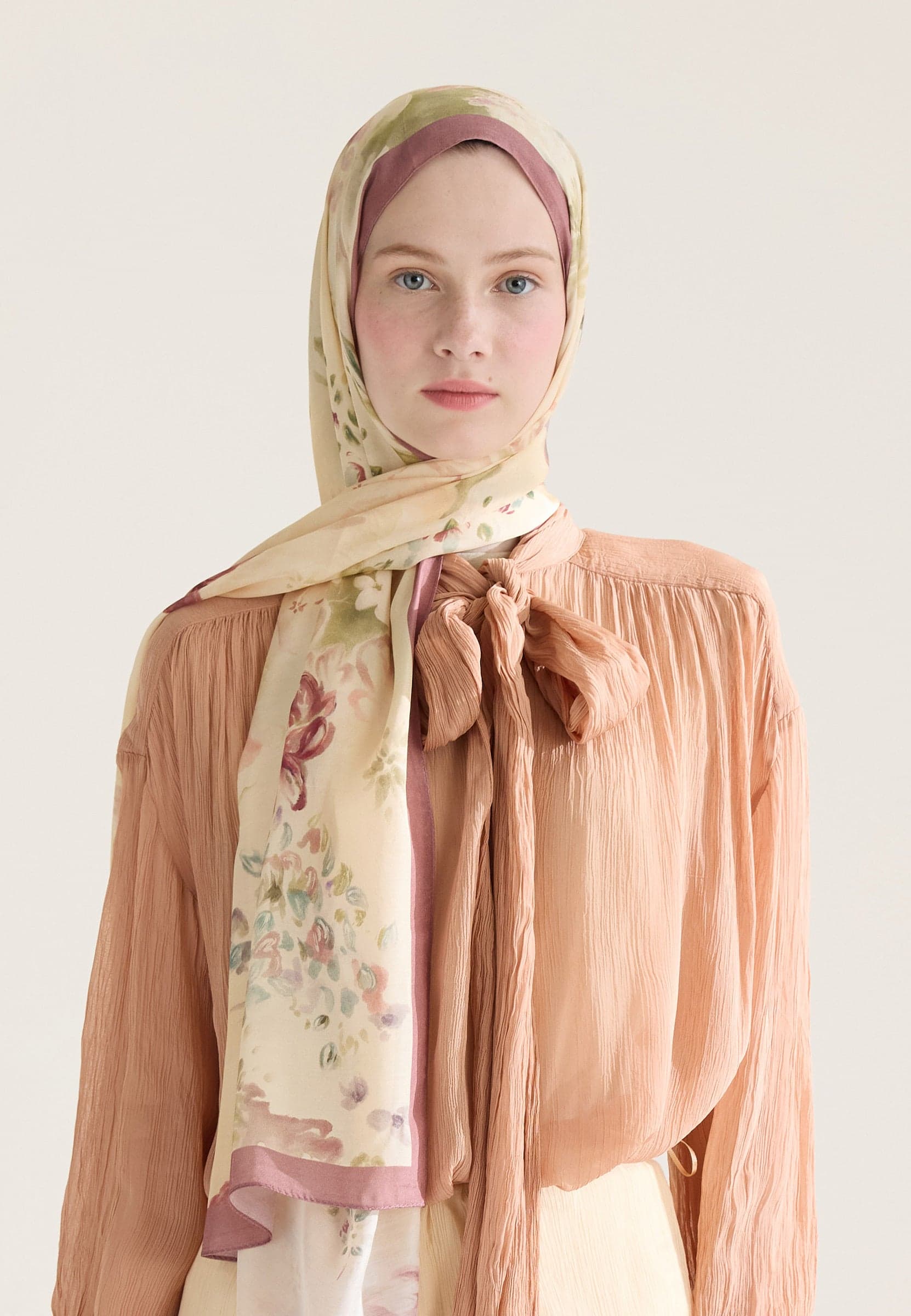 Peony Harmony Floş Viskon Şal Soft Pembe