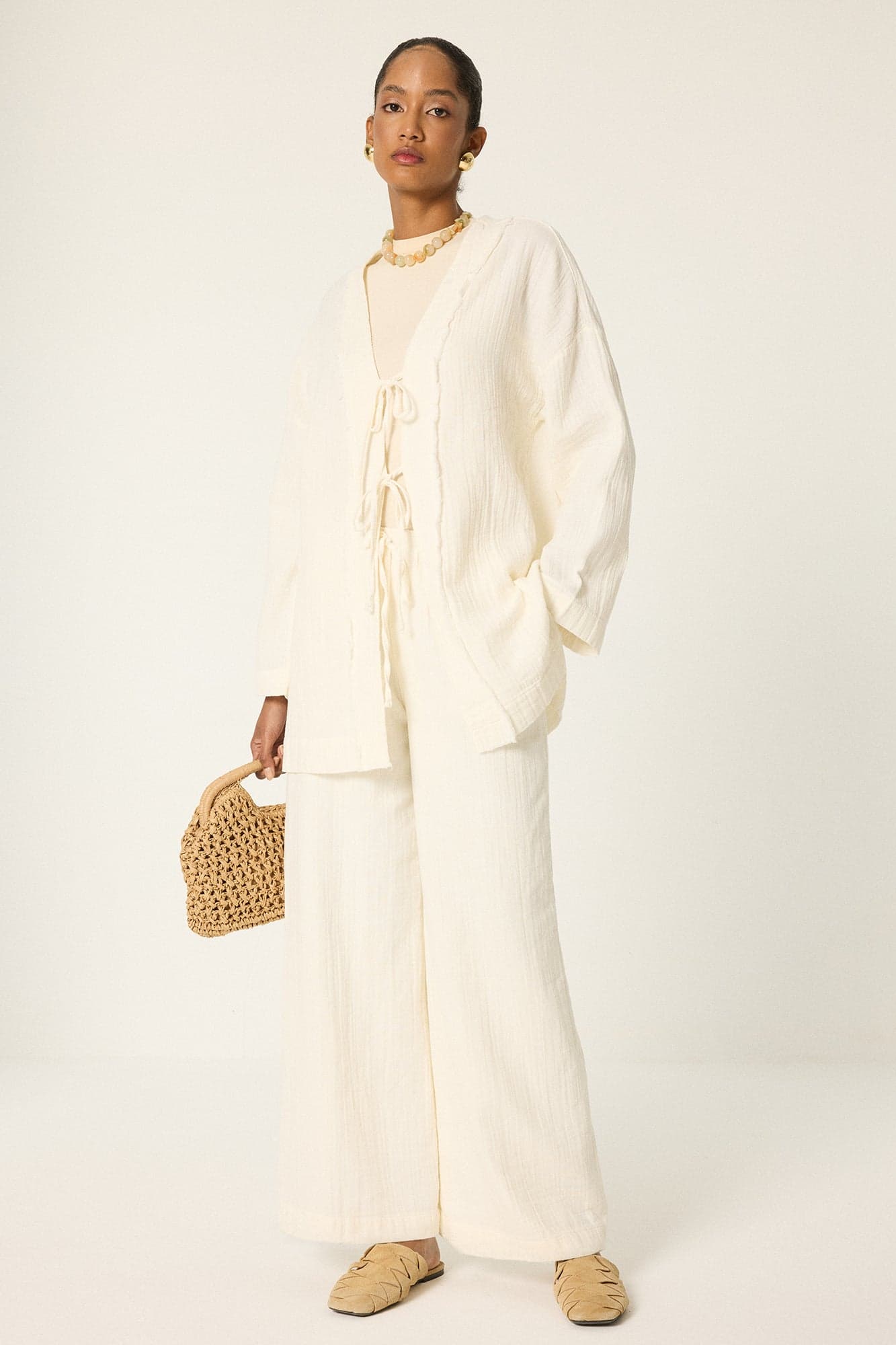 MUSLIN KIMONO TROUSER SET
