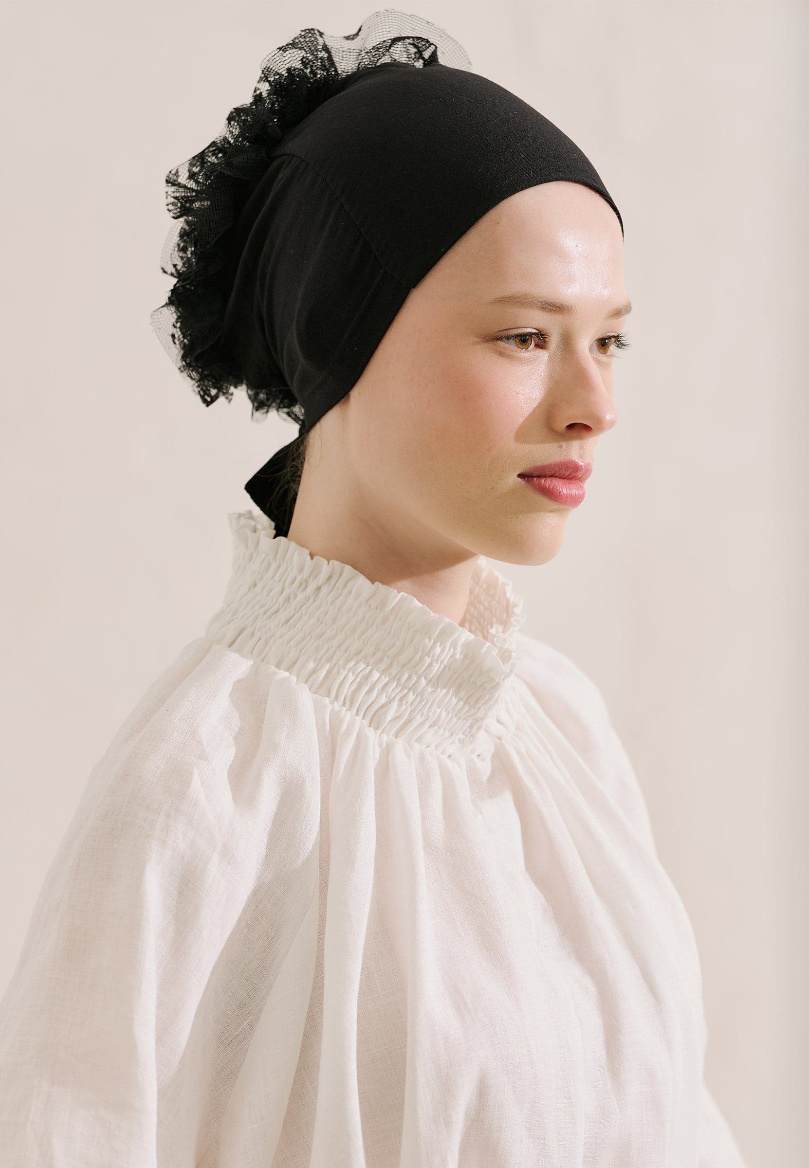 Dantel Topuzlu Bone(lace Eva) Siyah