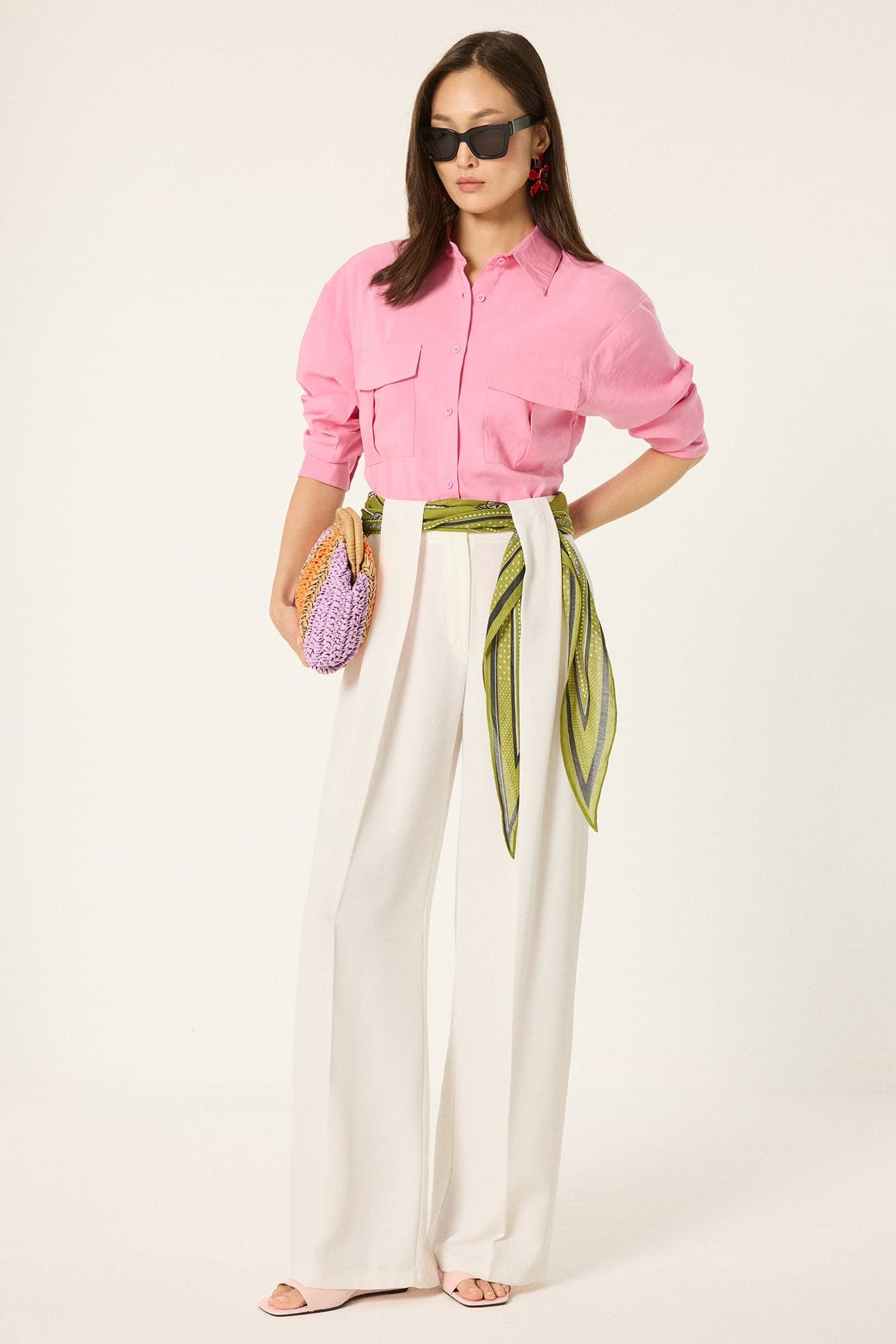 CUPRO MAXI SHIRT DRESS